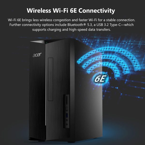 Acer Aspire TC-1785-UA92 Desktop | Intel Core i5-14400 10-Core Processor | 8GB DDR5-5600 Memory | 512GB PCIe 4.0 NVMe SSD | SD Card Reader | Wi-Fi 6E | Windows 11 Home - Image 4