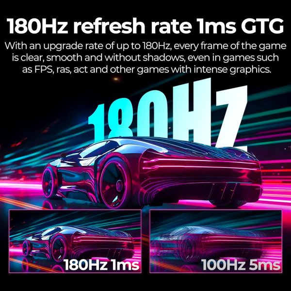 32 inch Curved Monitor 144hz/180hz Gaming Monitor 1500R QHD (2560x1440p) 2k Computer Monitor Screen with FreeSync, DisplayPort, HDMI, Wall Mountable - Image 3