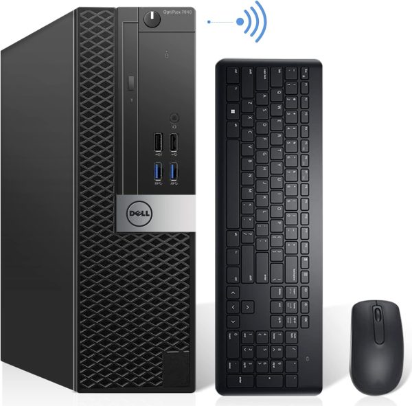 Dell OptiPlex 7040 SFF Desktop Computer PC Intel Quad Core i5-6500 3.20GHz AX200 Built-in WiFi 6 Bluetooth 16GB DDR4 256GB NVMe M.2 SSD 2TB HDD HDMI Wireless Keyboard & Mouse Windows10 Pro (Renewed)