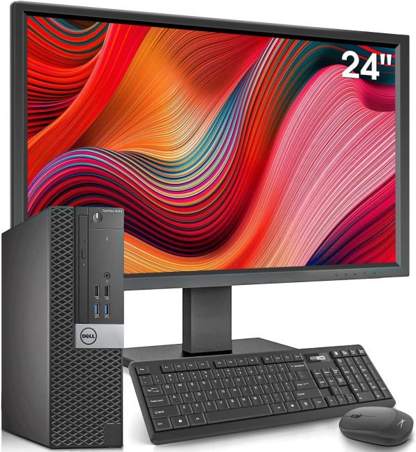 Dell OptiPlex Desktop Computer with 24 inch Monitor PC and Monitor Bundle, i7-6700 3.4GHz,16GB Ram New 512GB SSD,Intel AC7260 Built-in WiFi Bluetooth,HDMI,Refurbished Desktop,Windows 10 Pro (Renewed)