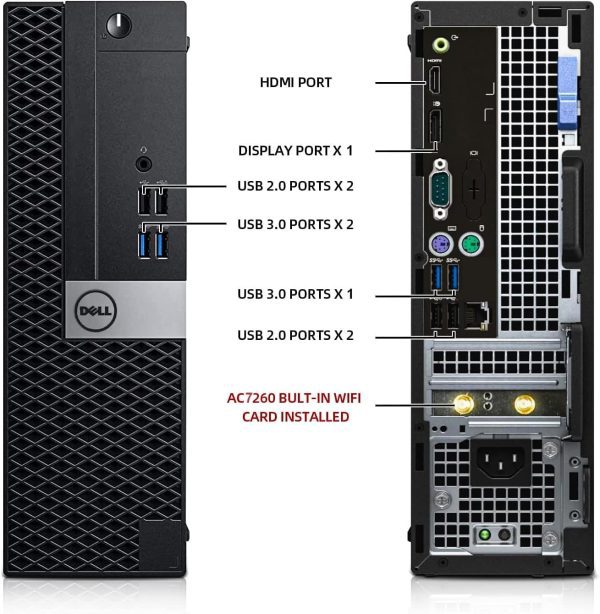 Dell OptiPlex Desktop Computer with 24 inch Monitor PC and Monitor Bundle, i7-6700 3.4GHz,16GB Ram New 512GB SSD,Intel AC7260 Built-in WiFi Bluetooth,HDMI,Refurbished Desktop,Windows 10 Pro (Renewed) - Image 2