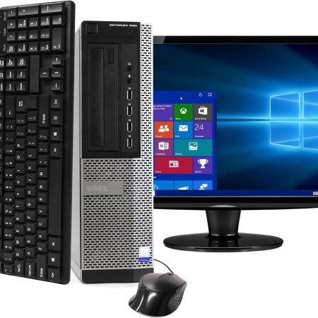 Dell Optiplex 990 Desktop PC Bundle with WiFi Adapter - Intel Quad Core i5 3.2GHz, 16GB RAM, 1TB HDD, DVD-RW, Windows 10 Pro, WiFi Adapter, 17 Inch LCD, Keyboard, Mouse (Renewed)