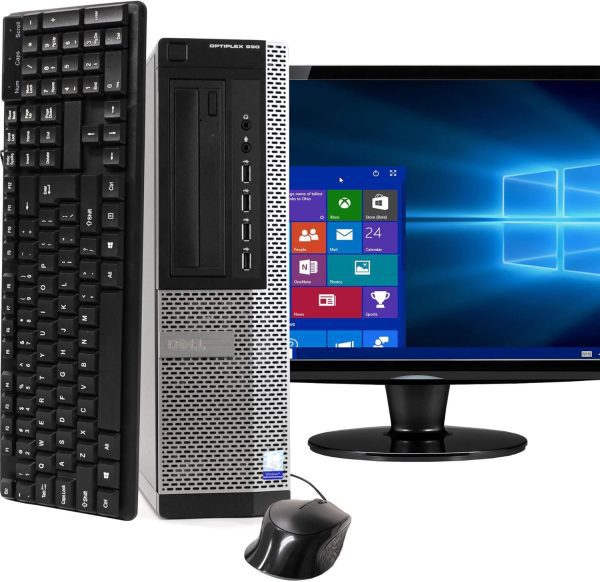 Dell Optiplex 990 Desktop PC Bundle with WiFi Adapter - Intel Quad Core i5 3.2GHz, 16GB RAM, 1TB HDD, DVD-RW, Windows 10 Pro, WiFi Adapter, 17 Inch LCD, Keyboard, Mouse (Renewed)