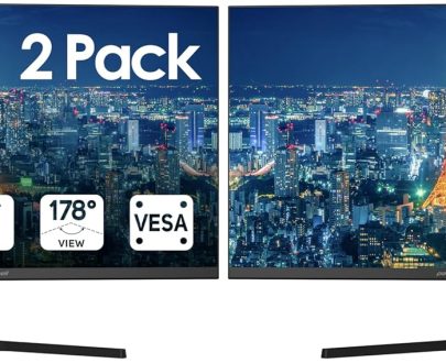 Packard Bell airFrame 21" FHD Monitor, 1920x1080, Ultrawide, VESA Mount, Tilt Adjust, HDMI/VGA, Slim Bezel, for Home, Office, and Light Gaming - 2 Pack
