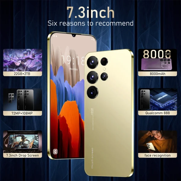 S25 Ultra Smart phone 7.3 inch Full Screen 4G/5G Cell Phone 22TB+2TB 7800mAh Mobile - Image 2
