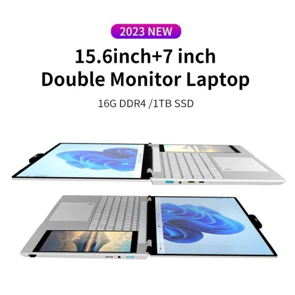Double Screen Touch 15.6" +7" IPS Brand New Business Laptop 16GB RAM 128/256/512GB 1TB SSD Notebook Computer Laptop Dual Screen - Image 2