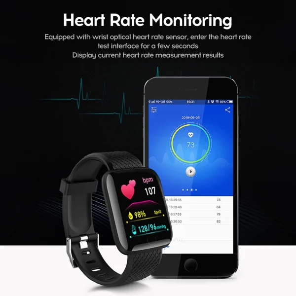 New Smart Watches 116 Plus Heart Rate Watch Men & Women Smart Wristband - Image 4