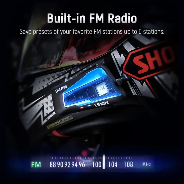 Lexin B4FM-X Bluetooth Motorcycle Intercom - Image 2