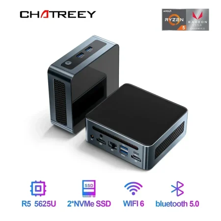 Chatreey Mini PC AN2P Ryzen 5 5625U/3550H Gaming Desktop Computer NVME SSD