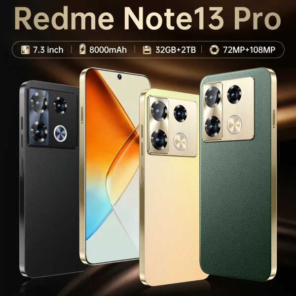 Original Mobile Phones Deals Redme Note 13 Pro Smartphone 7.3 inch Full Screen 4G 5G Cell Phone 8000mAh Brand New Phones Global - Image 3