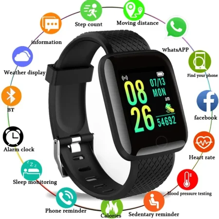New Smart Watches 116 Plus Heart Rate Watch Men & Women Smart Wristband