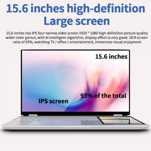 Double Screen Touch 15.6" +7" IPS Brand New Business Laptop 16GB RAM 128/256/512GB 1TB SSD Notebook Computer Laptop Dual Screen - Image 3