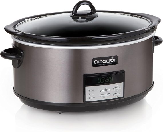 8-Quart Programmable Slow Cooker with Auto Warm Setting