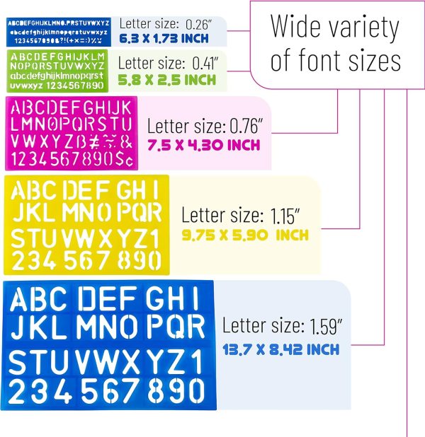 Mr. Pen Letters and Numbers Alphabet Templates, Letter Stencils, Pack of 5 - Image 4
