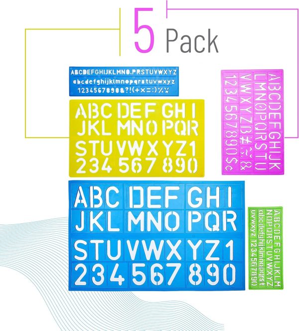 Mr. Pen Letters and Numbers Alphabet Templates, Letter Stencils, Pack of 5 - Image 2
