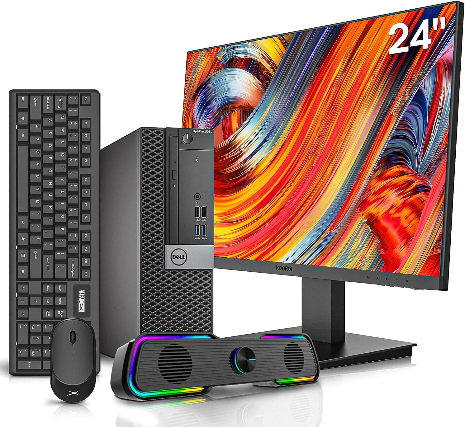 Dell OptiPlex 5050 Desktop Computers with 24" Monitor PC Bundle,Intel i7-6700 3.4GHz,32GB DDR4 Ram New 512GB M.2 NVMe SSD,Intel AX200 Built-in WiFi 6,Bluetooth 5.2,HDMI,Windows 10 Pro(Renewed)