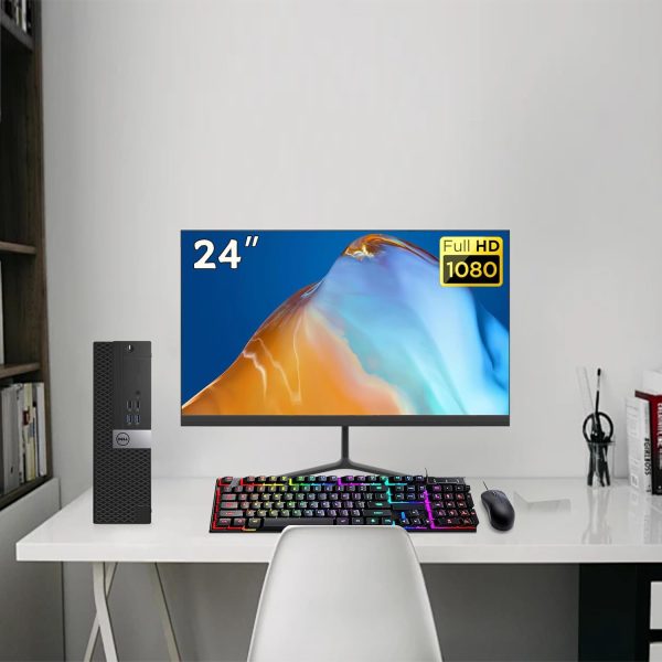 Dell Optiplex 5050 SFF PC Desktop Computer PC Setup, 24" FHD Monitor, Intel Core i5-6500 3.2GHz Up to 3.6GHz, 16GB RAM, 256GB SSD, RGB Keyboard, Mouse, DP Cable, Win 10 Pro(Renewed) - Image 3