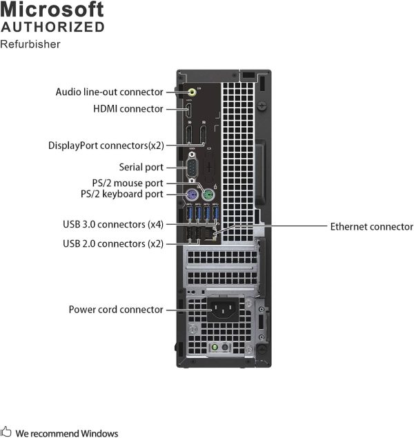 Dell Optiplex 5050 SFF PC Desktop Computer PC Setup, 24" FHD Monitor, Intel Core i5-6500 3.2GHz Up to 3.6GHz, 16GB RAM, 256GB SSD, RGB Keyboard, Mouse, DP Cable, Win 10 Pro(Renewed) - Image 4