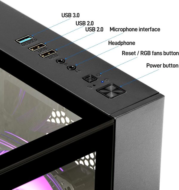 LXZ Desktop PC Computer AMD Ryzen 5 5600GT 6 core 3.9GHz, 16G DDR4 RAM, 512G NVME SSD, Tower Computer for Home and Office (Black) - Image 3