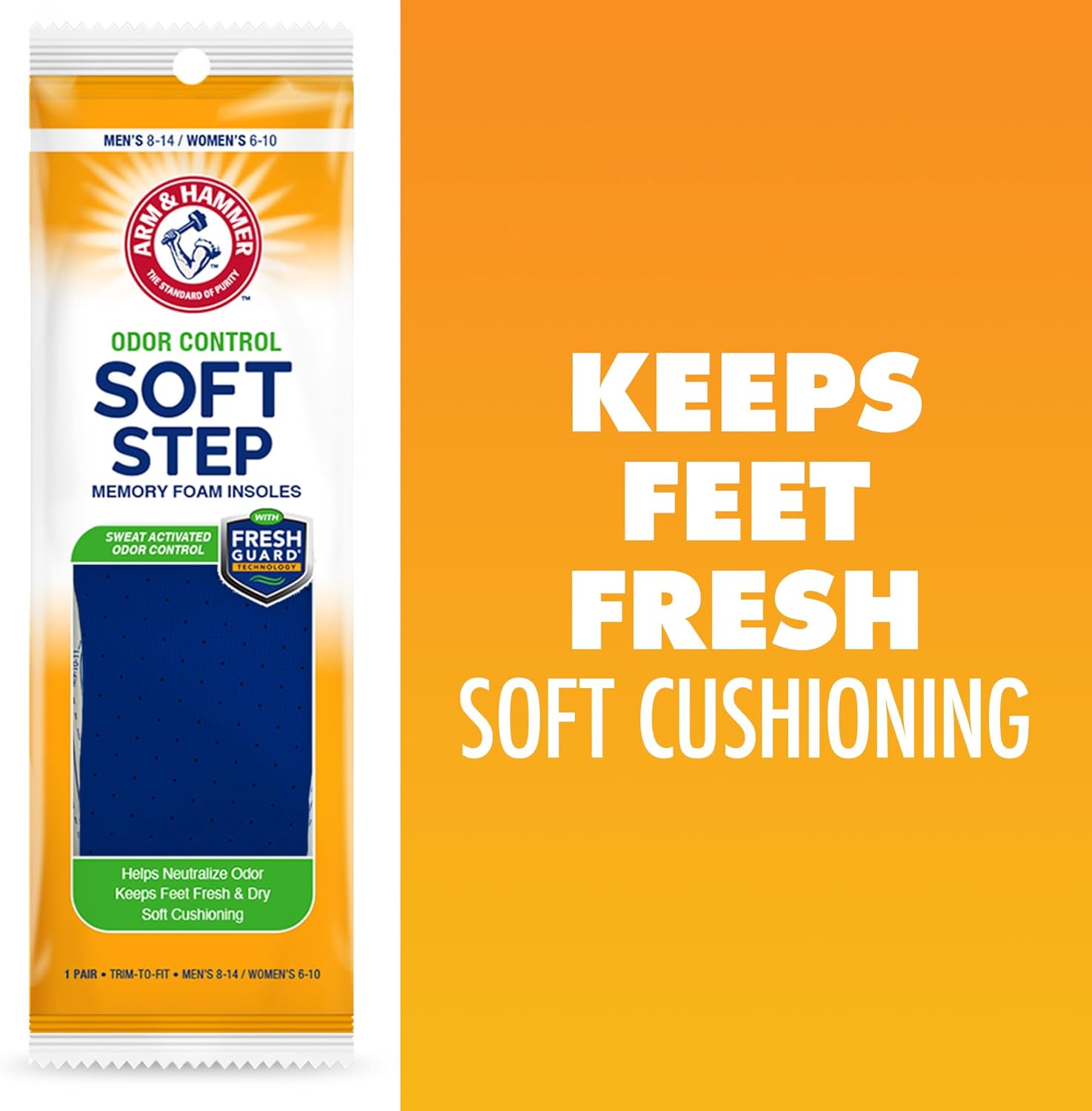 Arm & Hammer Soft Step Memory Foam Insoles (M 8-14/W 6-10) - Image 7