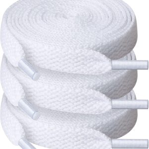 UpUGo 3 Pair Flat Shoe laces, 5/16" Wide Shoelaces for Athletic Running Sneakers Shoes Boot Strings