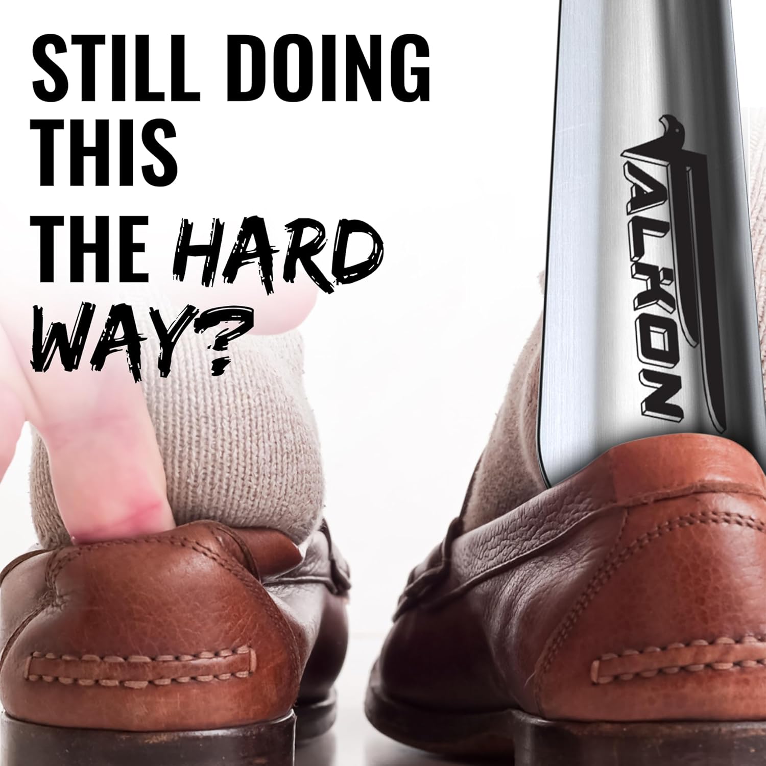 FALKON Shoe Horn Long Handle- 16.5" Metal Shoe Horn Sets for Men, Women and Children - Image 3