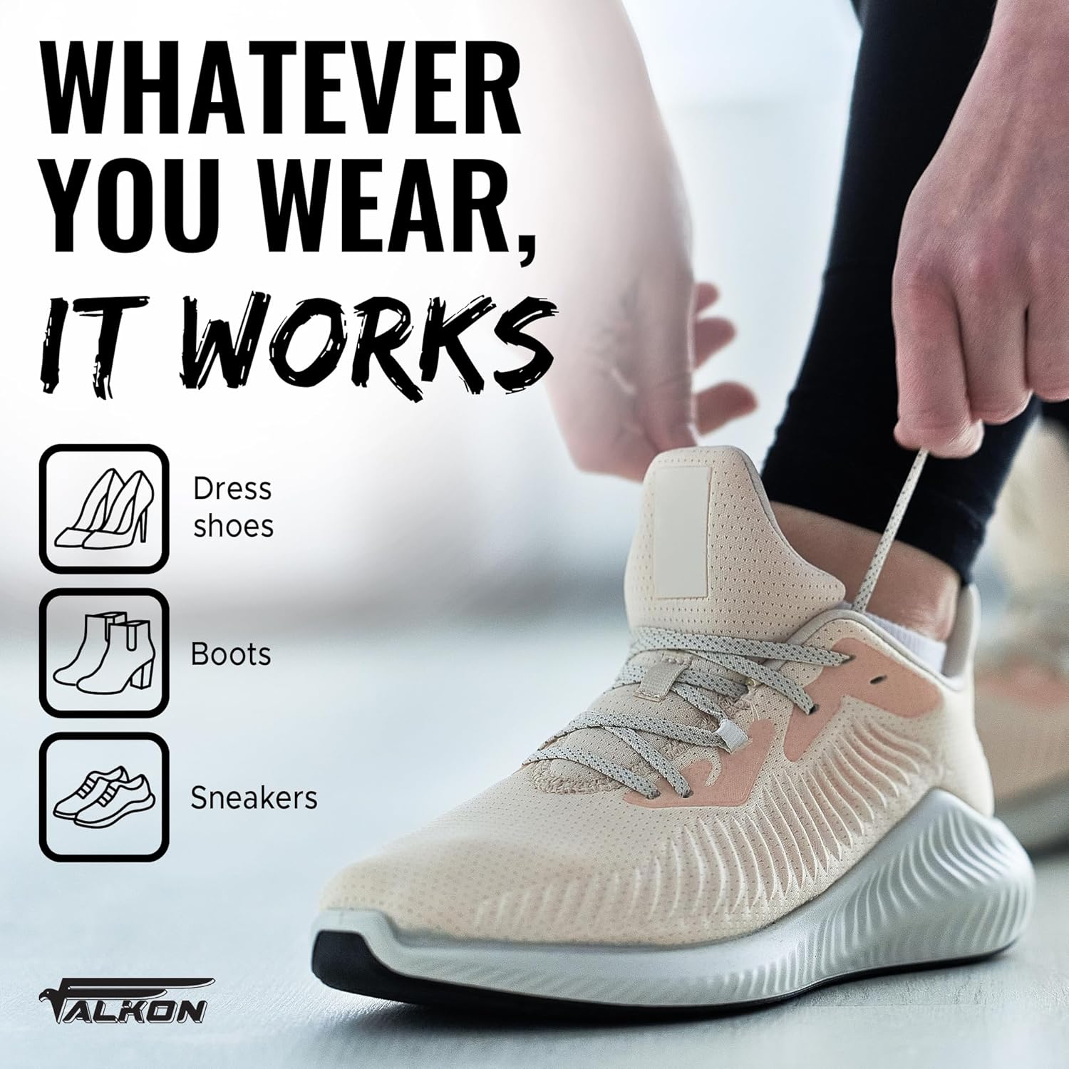 FALKON Shoe Horn Long Handle- 16.5" Metal Shoe Horn Sets for Men, Women and Children - Image 2