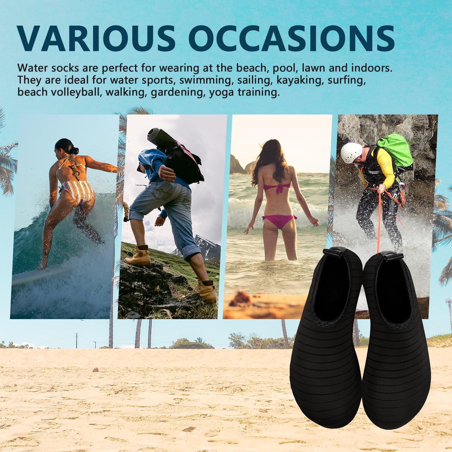 Water Shoes for Women Men Swim Barefoot Quick-Dry Adult Aqua Socks Non Slip Yoga Shoes Pool Camping Beach Accessories - Image 4