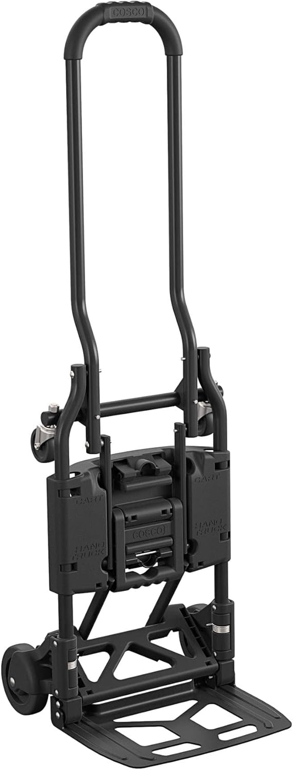 Cosco Shifter Folding Hand Truck/Cart – Heavy Duty Steel Frame, 300lbs Capacity, Black