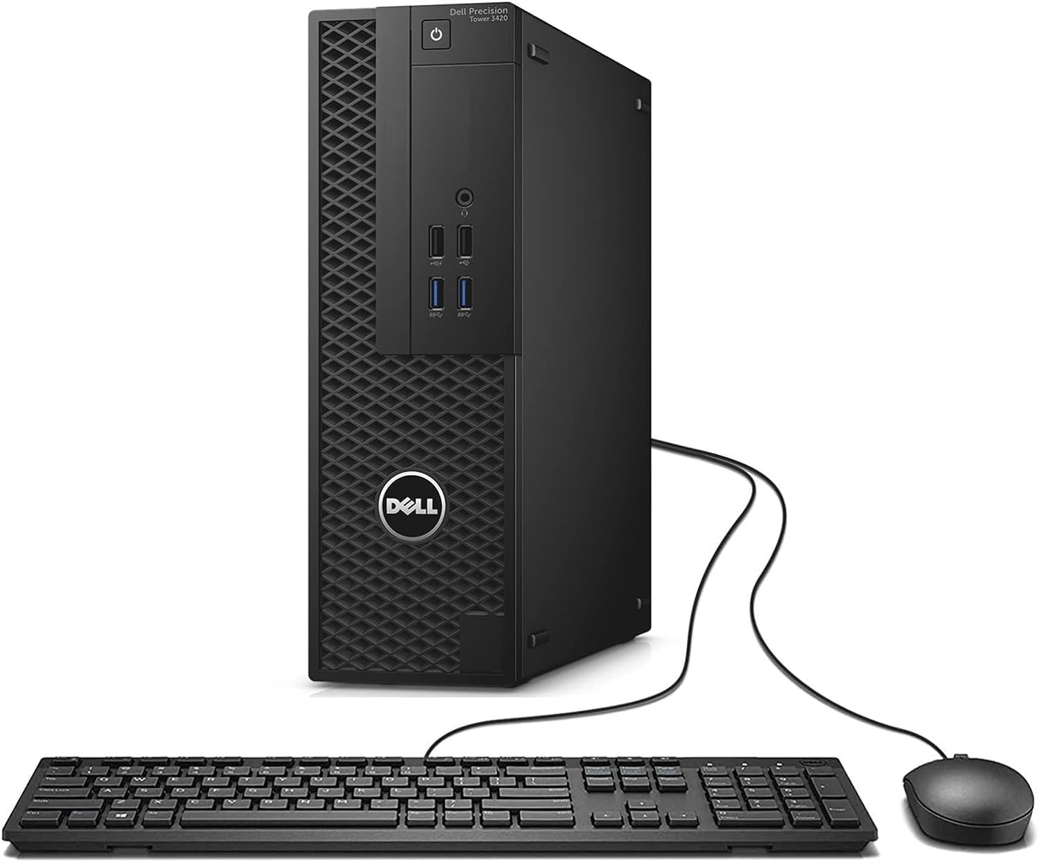 Dell Precision Tower 3420 – SFF Intel Core i5-6600 3.2GHz, 16GB RAM, 512GB Solid State Drive, WiFi, BT, 4K Support, Keyboard & Mouse, Windows 10 Pro 64bit, (Renewed)