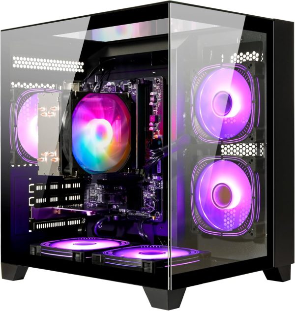 LXZ Desktop PC Computer AMD Ryzen 5 5600GT 6 core 3.9GHz, 16G DDR4 RAM, 512G NVME SSD, Tower Computer for Home and Office (Black)