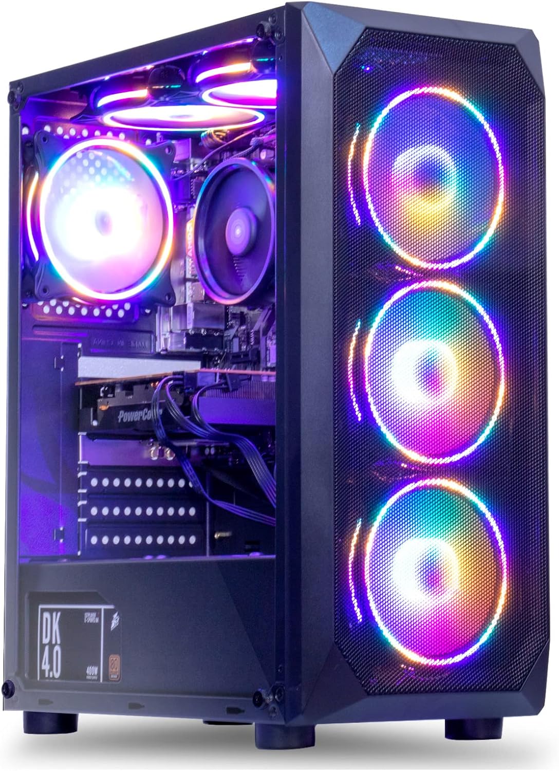 MXZ Gaming PC Computer R5 3500X, RX6500XT, 8G DDR4, NVME 500G, A320,6RGB Fans,Windows 11 Pro Ready to use, Gamer Desktop Computer(5 3500X| RX6500XT)