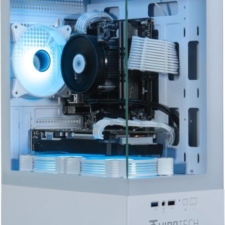 ViprTech Stryker 1.0 Gaming PC - AMD Ryzen 7 (4.1GHz Turbo), RX 580 8GB, 32GB DDR4 3200, 1TB NVMe SSD, 700W PSU, WiFi BT, Win 11 Pro, RGB, Desktop Computer Prebuilt, White
