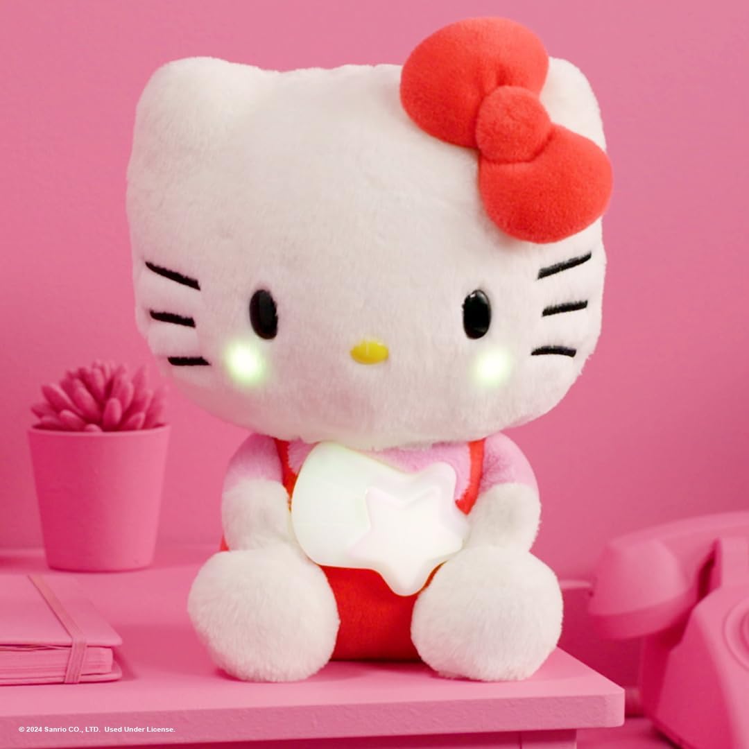 Jazwares Hello Kitty and Friends – Hello Kitty 10-inch Illuminating Feature Plush – 5 Colors and Twinkle Sounds – Amazon Exclusive – Officially Licensed Sanrio Product from Ages 6+
