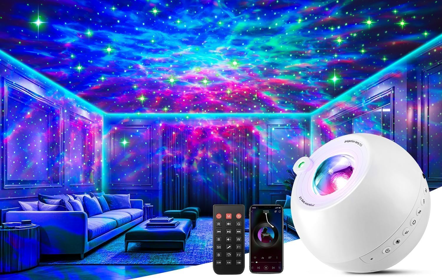 starlight aurora projector night light