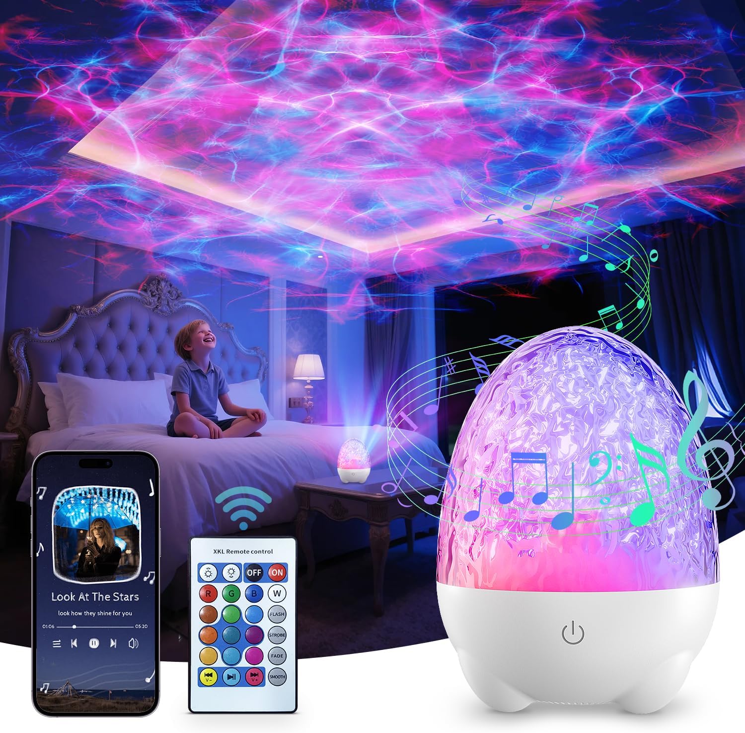 starlight aurora projector night light
