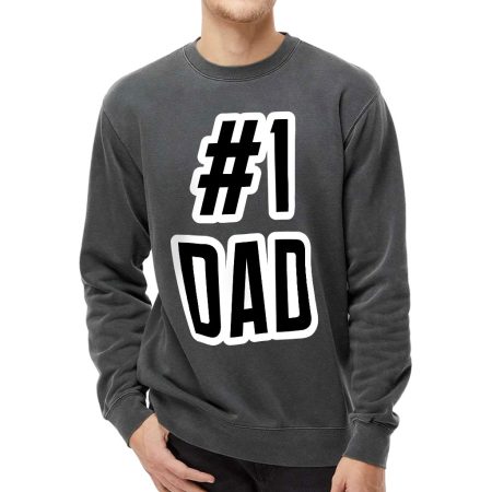 1 Dad Midweight Sweatshirt - Cool Crewneck Sweatshirt - Gift Sweatshirt